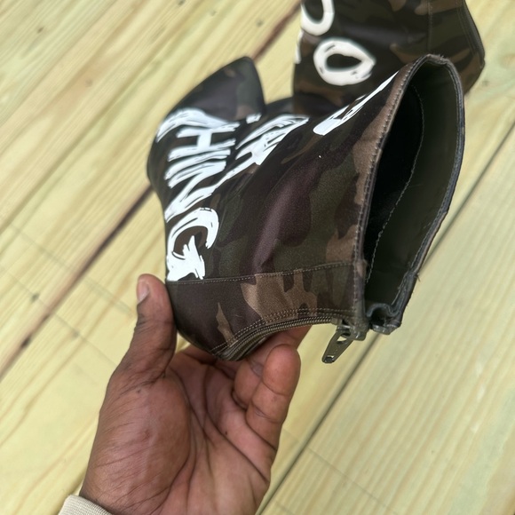 Aldo Camouflage Boots with Metallic Accents - Picture 1 of 7